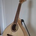 Mandoline aus nichttropischen H&ouml;lzern: Deckenholz S&uuml;dtiroler Alpenfichte, Korpus Kirschbaum, R&auml;nder, Stegpins und Mechanikengriffe aus Eibe, das Griffbrett und der Steg sind aus Kaukasischem Nu&szlig;baum